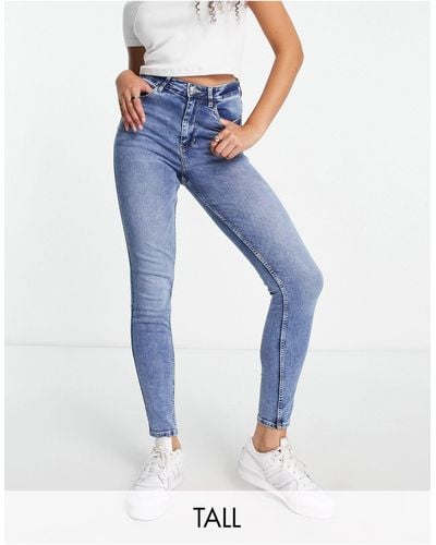 Pimkie Tall - Skinny Jeans Met Hoge Taille - Blauw