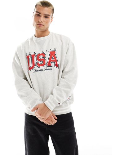 Tommy Hilfiger International Games Unisex Usa Crew Neck Sweatshirt - White
