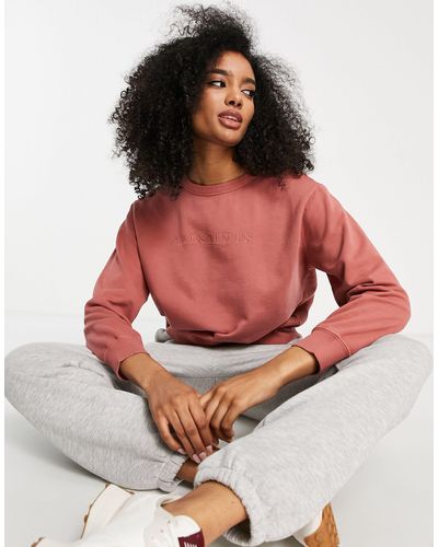 AllSaints Pippa - Sweatshirt Met Geborduurd Logo - Roze