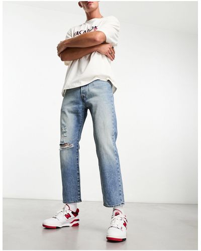 Levi's 501 - '93 - Crop Jeans Met Originele Pasvorm En Distressed Detail - Blauw