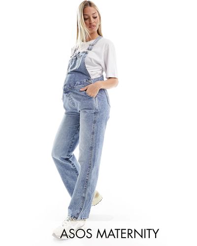 ASOS Asos design maternity - salopette en jean - moyen - Bleu