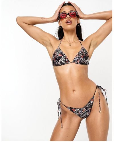 South Beach – seitlich gebundene bikinihose mit schmetterlingsmuster - Mehrfarbig