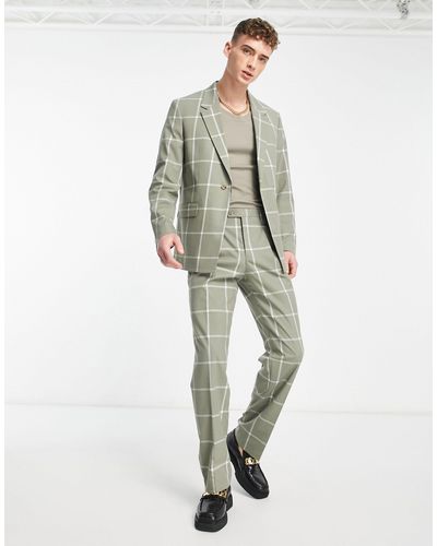 Viggo Ascensio Check Suit Pants - Green