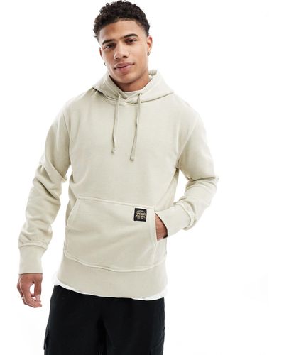 Superdry Contrast Stitch Relaxed Hoodie - Natural