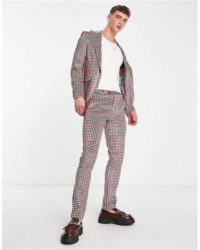 Twisted Tailor Ribery Skinny Suit Trousers - White