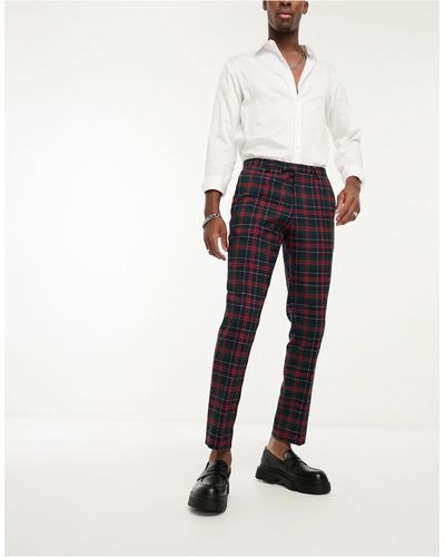 Twisted Tailor Woolf Check Suit Pants - Green
