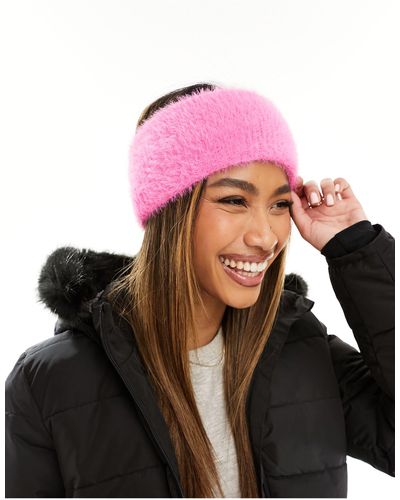 ASOS 4505 Ski Fluffy Headband - Pink