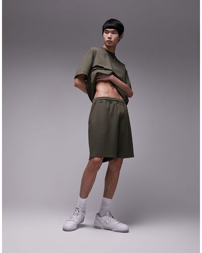 TOPMAN Premium Oversized Modal Shorts - Brown