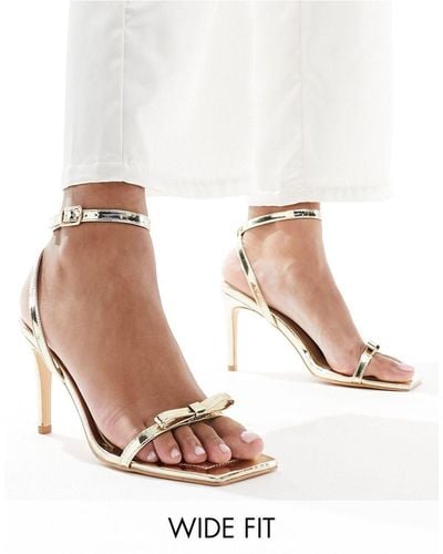 Glamorous Bow Barely There Heeled Sandals - White