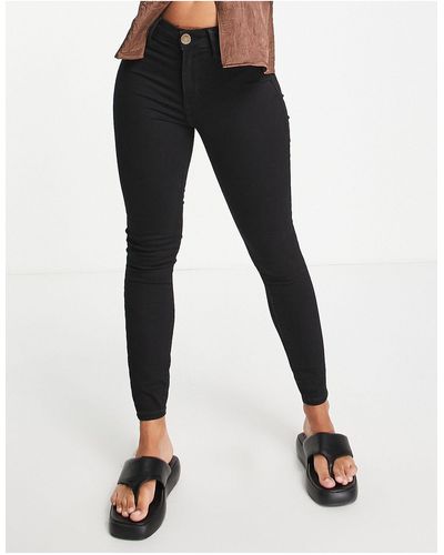 River Island Molly - Skinny Jeans Met Normale Taille - Zwart