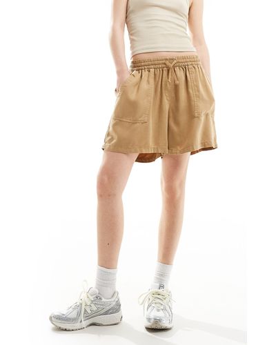 ONLY High Waist Pull On Cargo Short - Natural