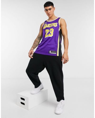 Nike Basketball Camiseta violeta sin mangas Jordan LA Lakers NBA Swingman - Morado