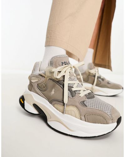 Polo Ralph Lauren Sneakers grigie con suola spessa - Neutro