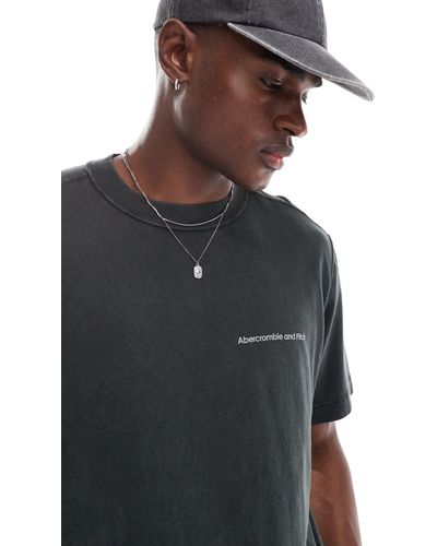 Abercrombie & Fitch – vintage blank – hochwertiges oversized-t-shirt - Schwarz