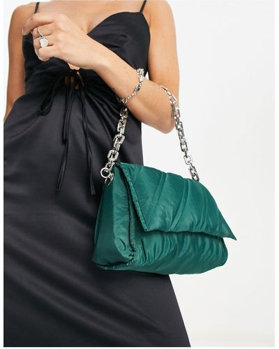 TOPSHOP Neve Stitch Chain Shoulder Bag - Green