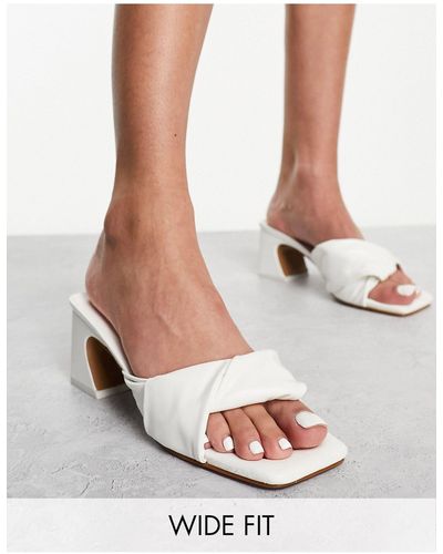 Simply Be Wide Fit Soft Padded Mules - White