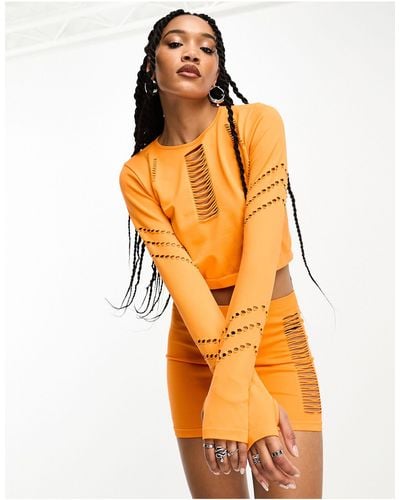 ONLY Cut Out Seamless Top Co-ord - Orange