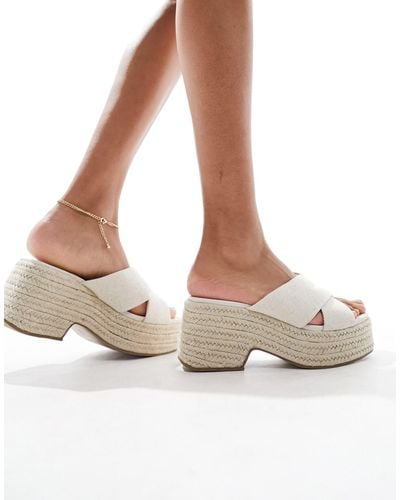ASOS Toy Cross Strap Wedges - Natural