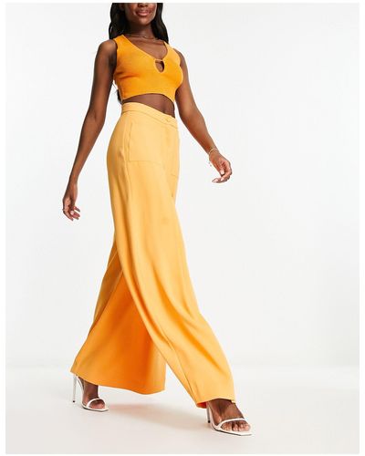 DASKA Pantalon d'ensemble ample coupe ajustée - Orange
