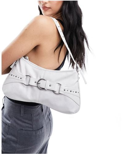 Bershka Shoulder Bag With Belt Detail - Black