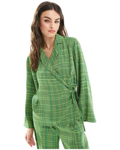French Connection Carmen Crepe Tie Side Top - Green