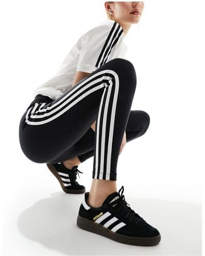 adidas Originals – leggings mit 3 streifen - Schwarz