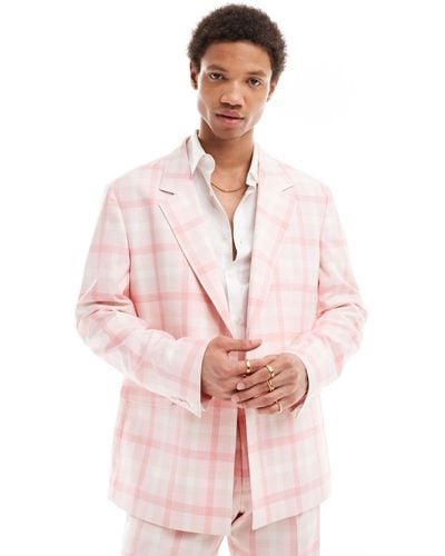 Viggo Eriksen Checked Suit Jacket - Pink