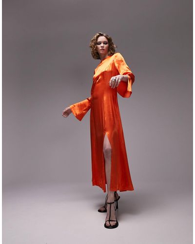 TOPSHOP Robe nuisette mi-longue - Orange