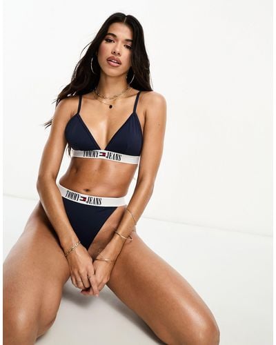 Tommy Hilfiger Tommy Jeans Archive Triangle Bikini Top - Brown