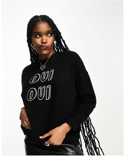 Whistles Sweatshirt Met 'oui Oui'-logo - Zwart