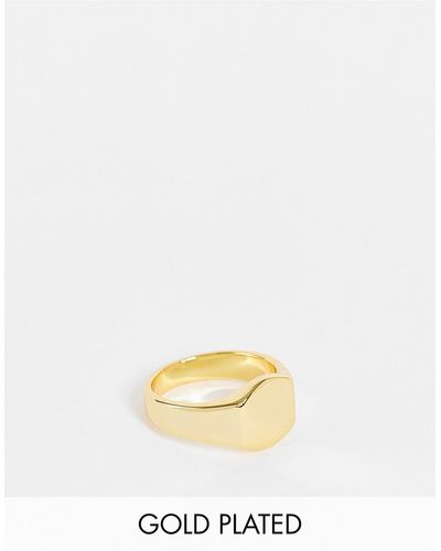 ASOS Pinky Ring With 14k Plate - Metallic