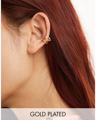Accessorize Z collection - bague d'oreille en plaqué or - Marron