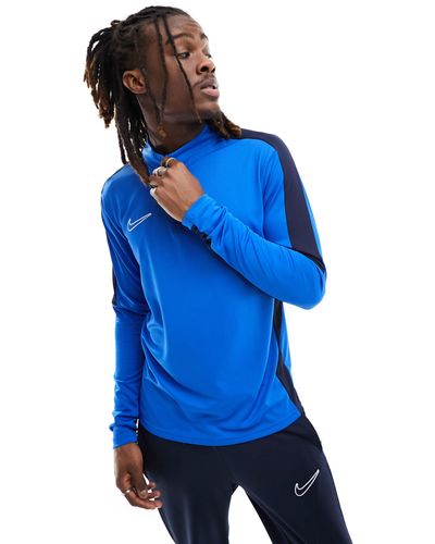 Nike Football Top azul con media cremallera y diseño