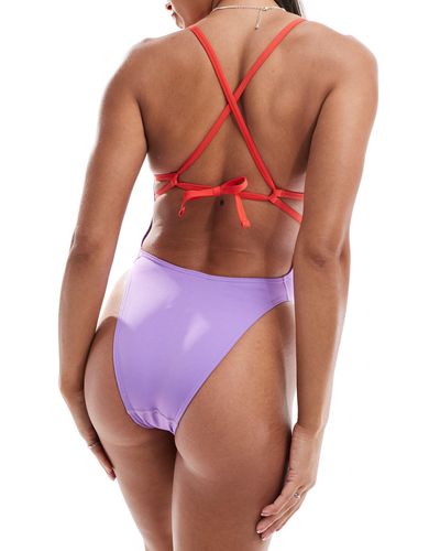 Speedo Womens Solid Tie Back - Purple