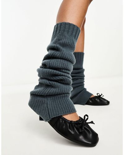 Weekday Knitted Leg Warmers - Blue