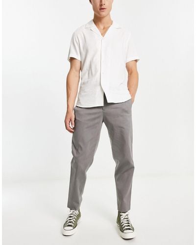 SELECTED Slim Fit Tapered Smart Trousers - White