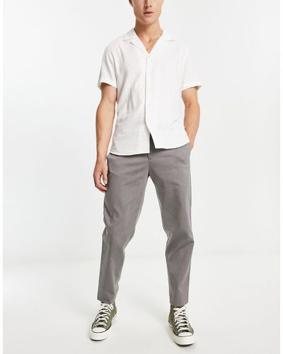 SELECTED Pantalon habillé coupe slim fuselée - chiné - Blanc