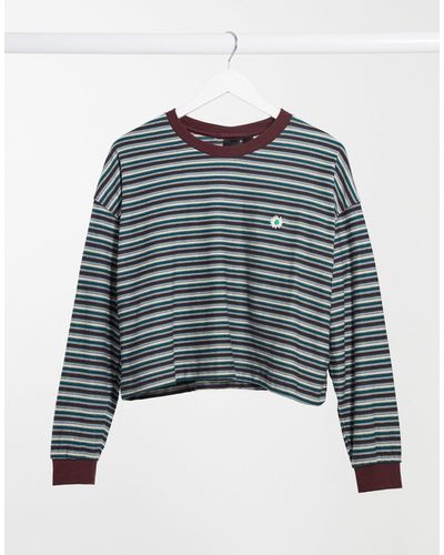 Quiksilver Stripes Extra Long Sleeved T-shirt - Blue