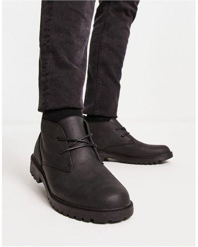 New Look Desert Boots Met Dikke Zool - Zwart