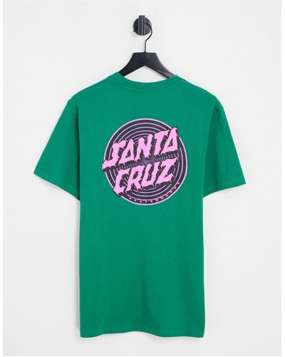 Santa Cruz X Asos - Spiral Dot - T-shirt Met Spiraalvormige Stippenprint Op - Groen