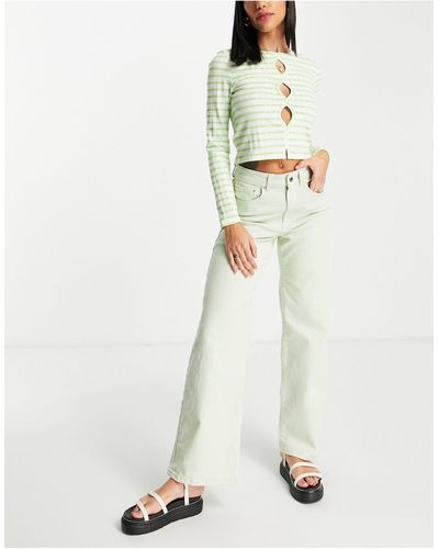 ONLY Hope High Waisted Wide Leg Jeans - Green