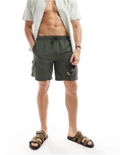 New Look Cargo Swim Shorts - Green
