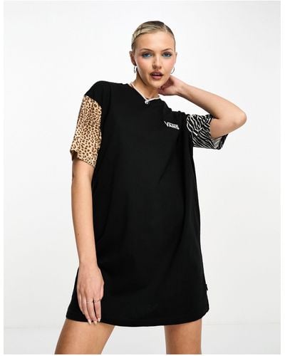 Vans Wyld Leopard Print T-shirt Dress - Black