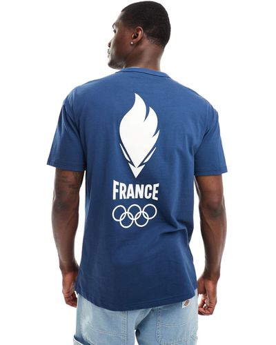 Le Coq Sportif Equipe de france paris 2024 - t-shirt imprimé dans le dos - Bleu