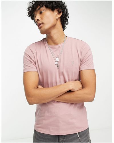 AllSaints Tonic - T-shirt Met Ramskop-logo - Roze