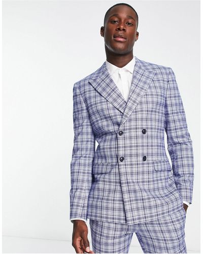 TOPMAN Super Skinny Single Breasted Suit Jacket - Blue