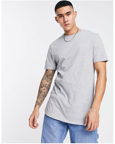 ASOS Longline T-shirt With Sides Splits - White