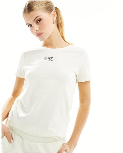 EA7 Camiseta color con logo en la parte central - Blanco