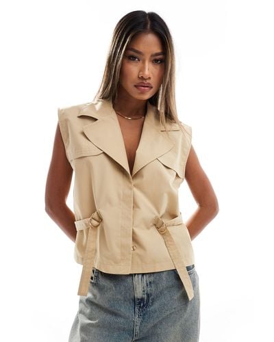ASOS Utility Waistcoat With D-ring - Natural