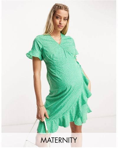 Vero Moda Vero moda - robe portefeuille courte - Vert